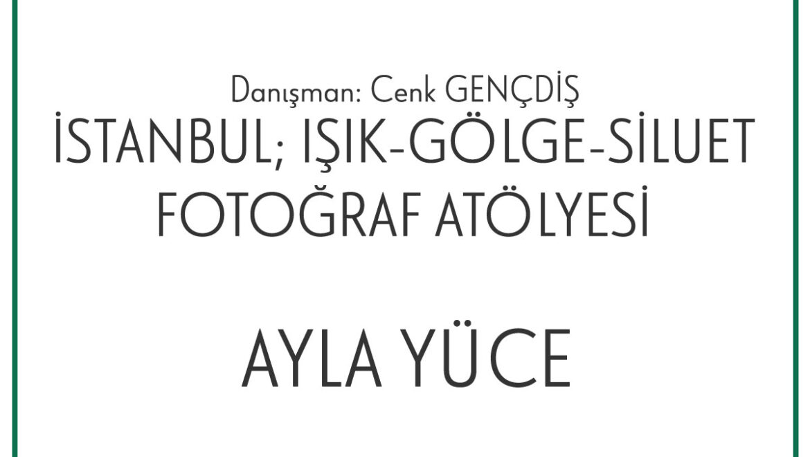 Ayla YÜCE – İstanbul; Işık-Gölge-Siluet